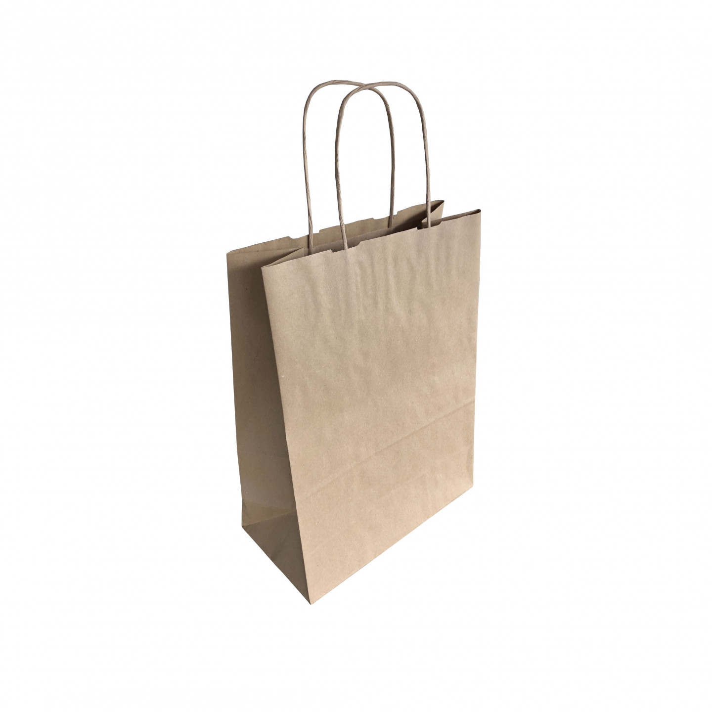 250 Sacs Kraft Cabas Jeco 28x10x22cm - Poignée Plate - 80g/m² - Pour Commerce, Alimentaire, événementiel