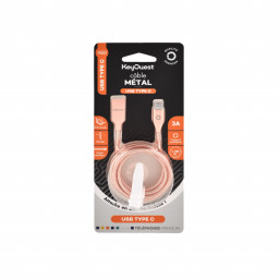 Câble Lightning métal 1.20m Or Rose