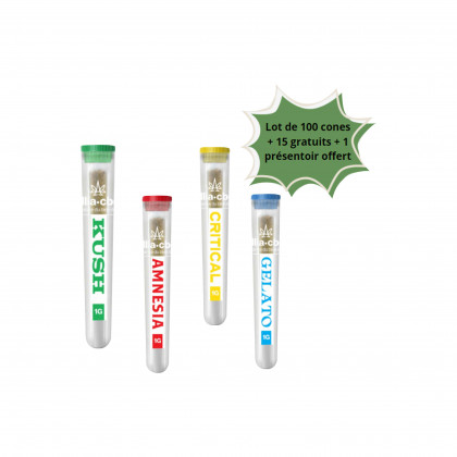 Lot de 100 cônes pré-roulés + 15 offerts