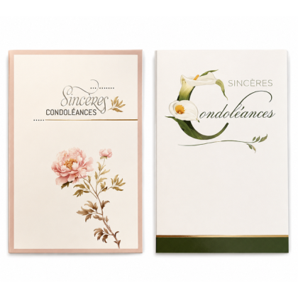 Lot de 6 cartes de condoléances