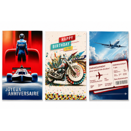 Lot de 6 cartes Bon Anniversaire pour homme