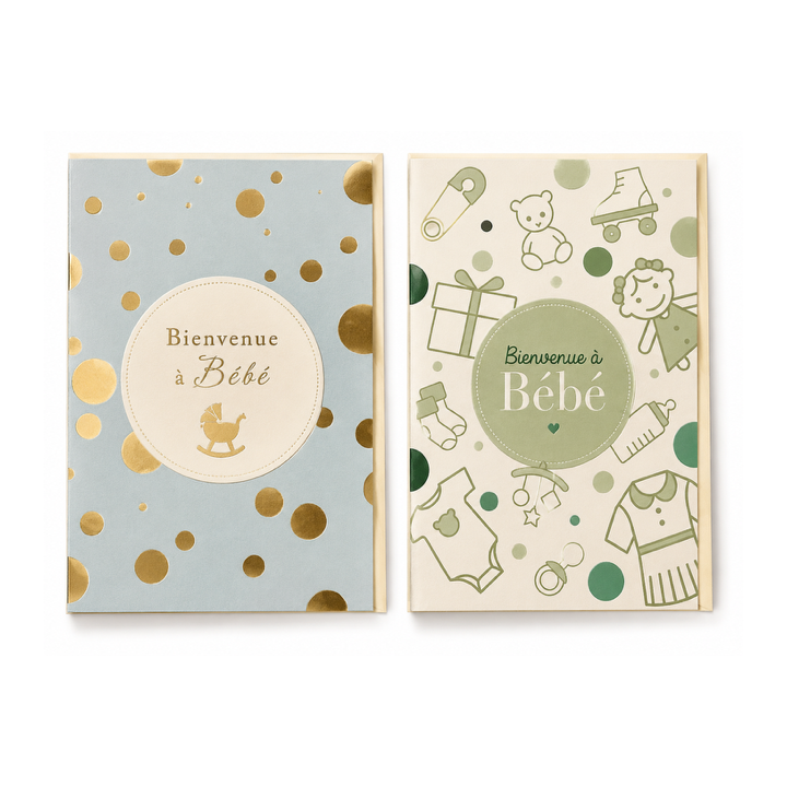 Lot de 6 cartes naissance