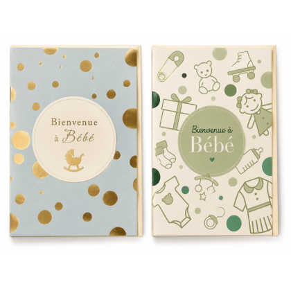 Lot de 6 cartes naissance