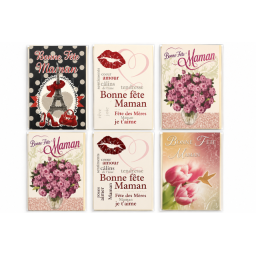 Lot de 6 cartes Bonne fête maman