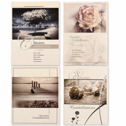 Lot de 6 Cartes condoléances