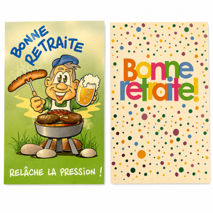 Lot de 6 cartes Bonne Retraite