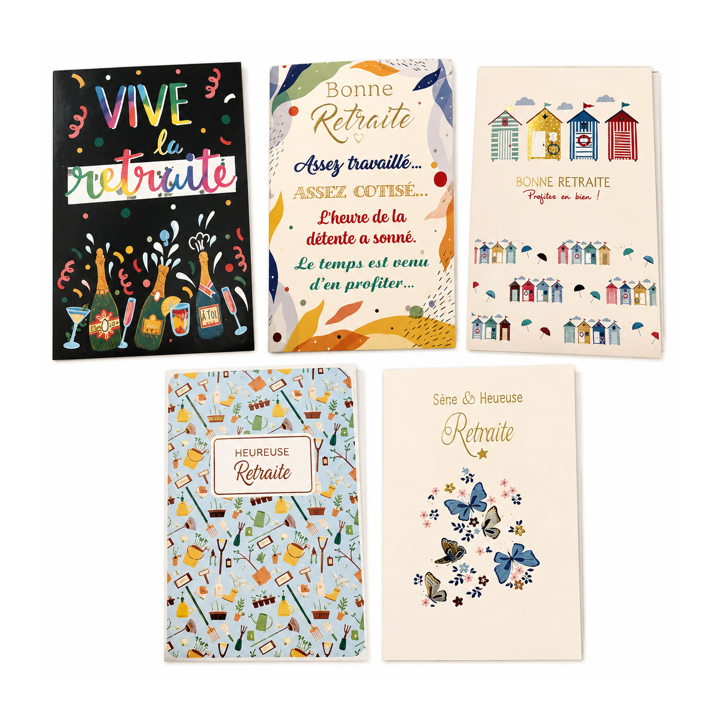 Lot de 6 cartes Belle Retraite