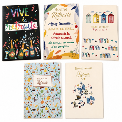 Lot de 6 cartes Belle Retraite
