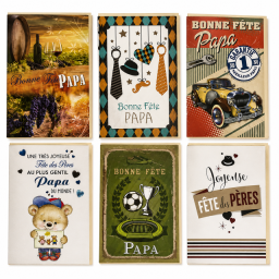 Lot de 6 Cartes bonne fête papa