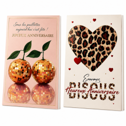 Lot de 6 cartes Joyeux Anniversaire pour femme