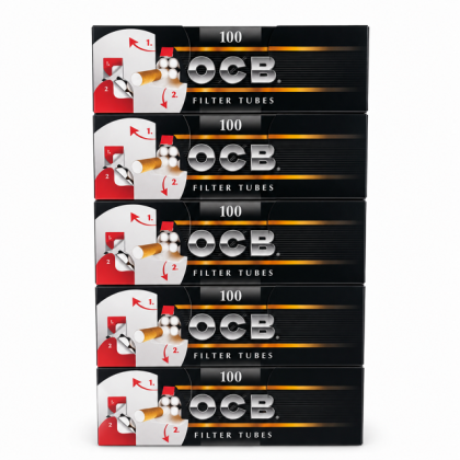 5 boîtes de 100 tubes à cigarette avec filtre OCB