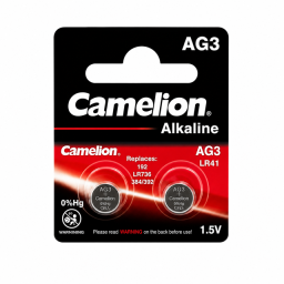Piles bouton Camelion AG3 2 pièces (G3/LR41/192/SR41W/GP92A/392)