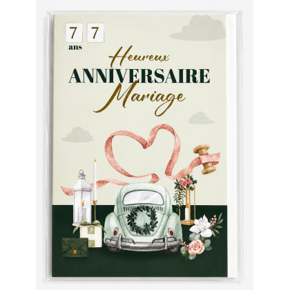 Lot de 6 cartes pour mariage