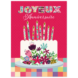 Lot de 6 cartes Joyeux Anniversaire pour femme