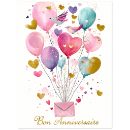 Lot de 6 cartes Happy Birthday femme
