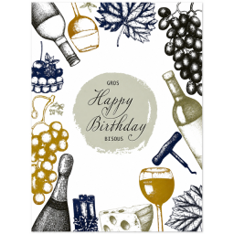Lot de 6 Cartes Happy Birthday pour homme