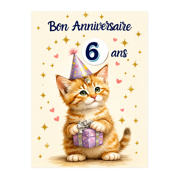 Lot de 6 cartes à roulette Bon Anniversaire pour enfant
