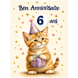 Lot de 6 cartes à roulette Bon Anniversaire pour enfant