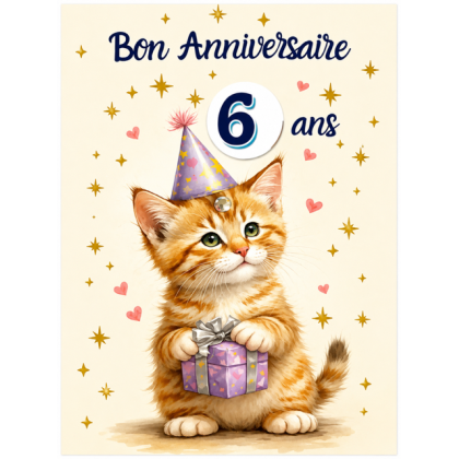 Lot de 6 cartes à roulette Bon Anniversaire pour enfant